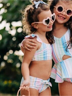 💕Size 8 SweetHoney Retro Tankini - Retro Stripe 2 piece swimsuit!